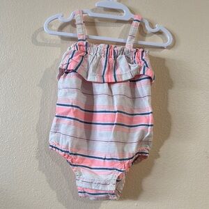 Carter's Pink and Blue Striped Romper